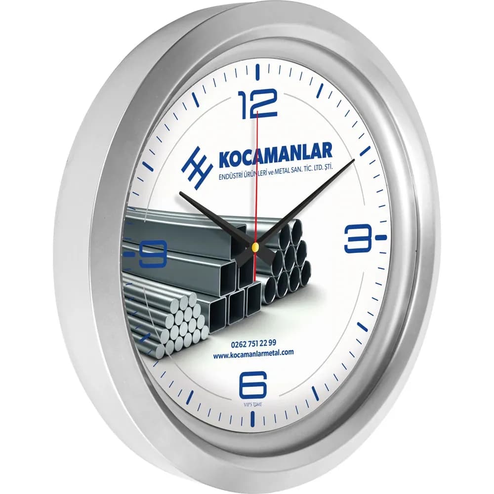 Promosyon Metalize Duvar Saati V30-742-G - Toptan Baskılı