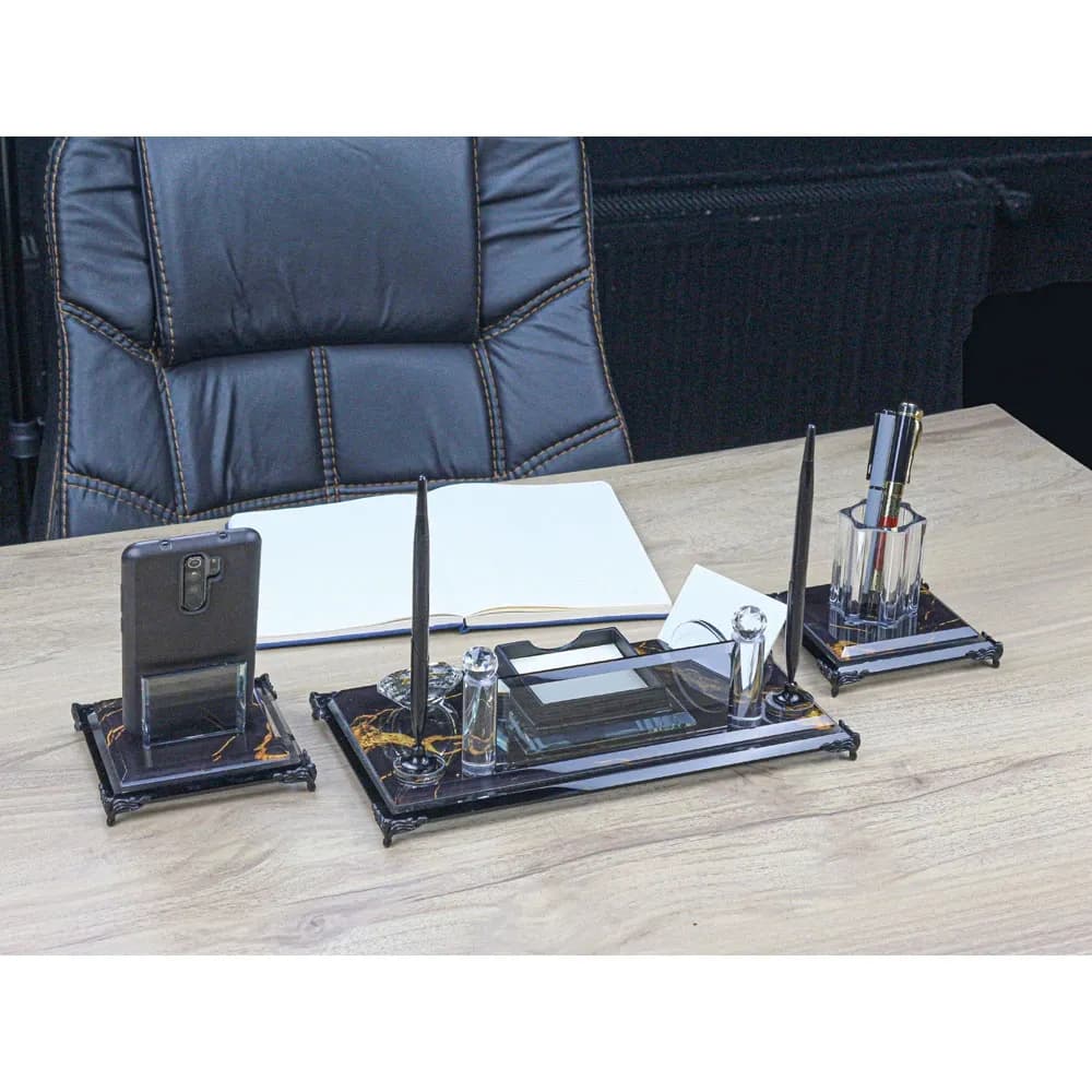 Promosyon 3lü Kristal Masa Seti KM-200 - Toptan Baskılı
