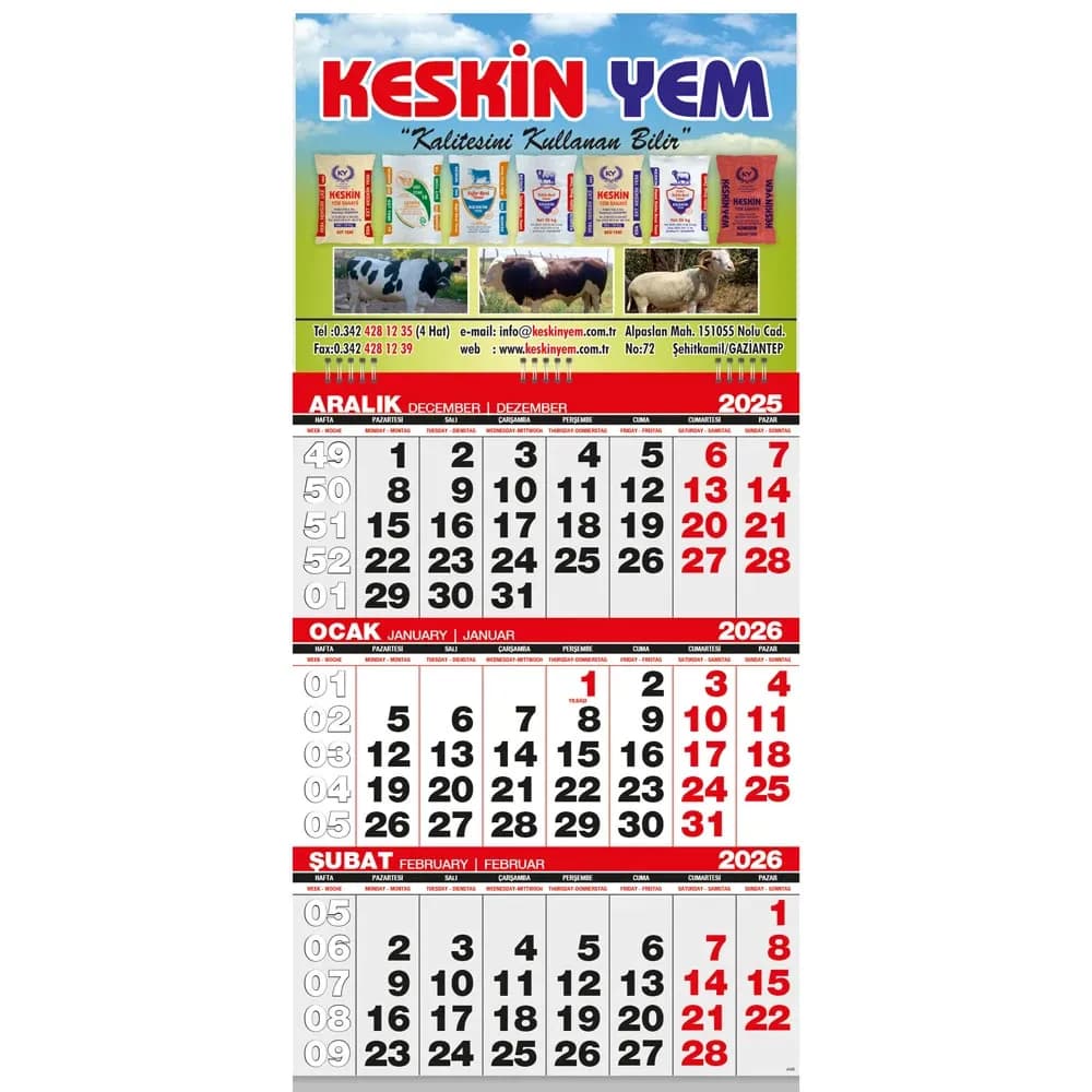 Promosyon Ekonomik Küçük Boy Gemici Takvim GMC-03 - Toptan Baskılı