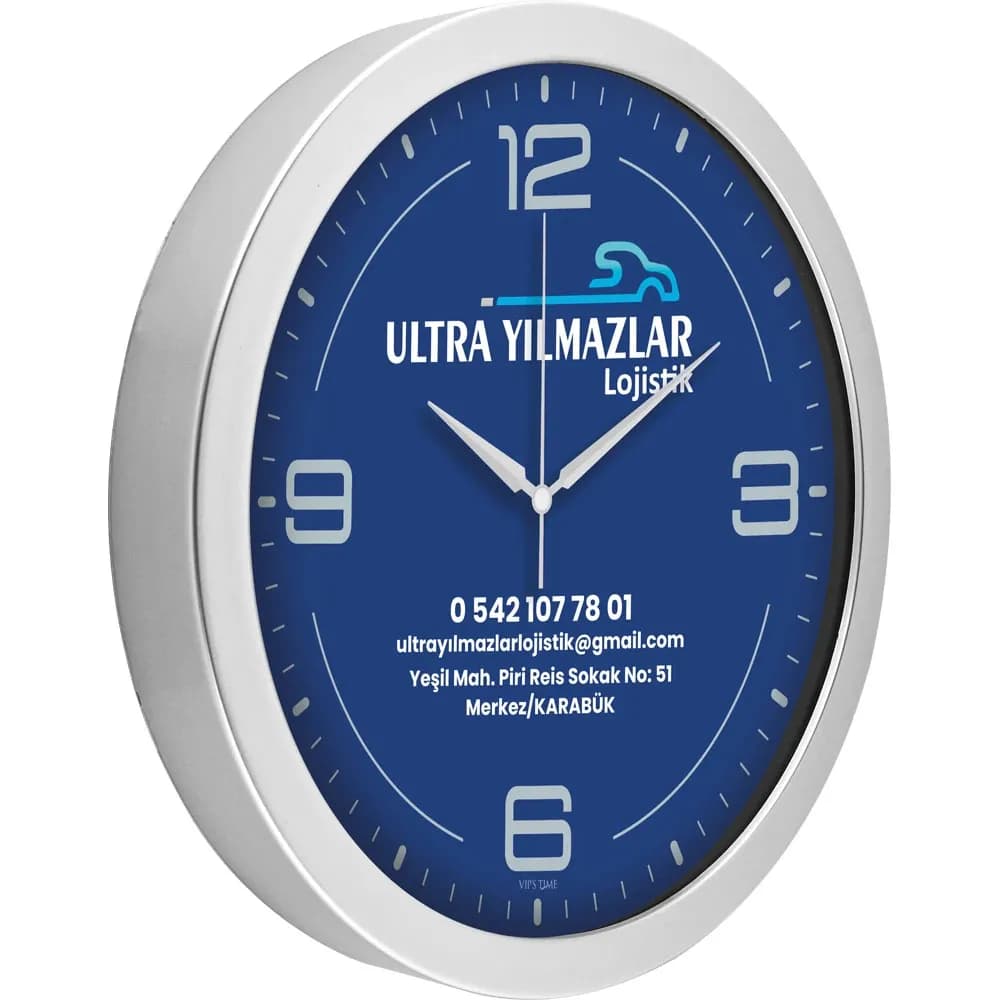 Promosyon Metalize Duvar Saati V30-575-G - Toptan Baskılı