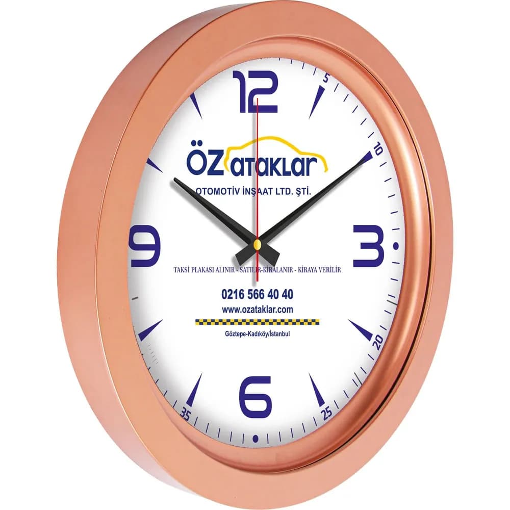 Promosyon Metalize Duvar Saati V30-741-B - Toptan Baskılı