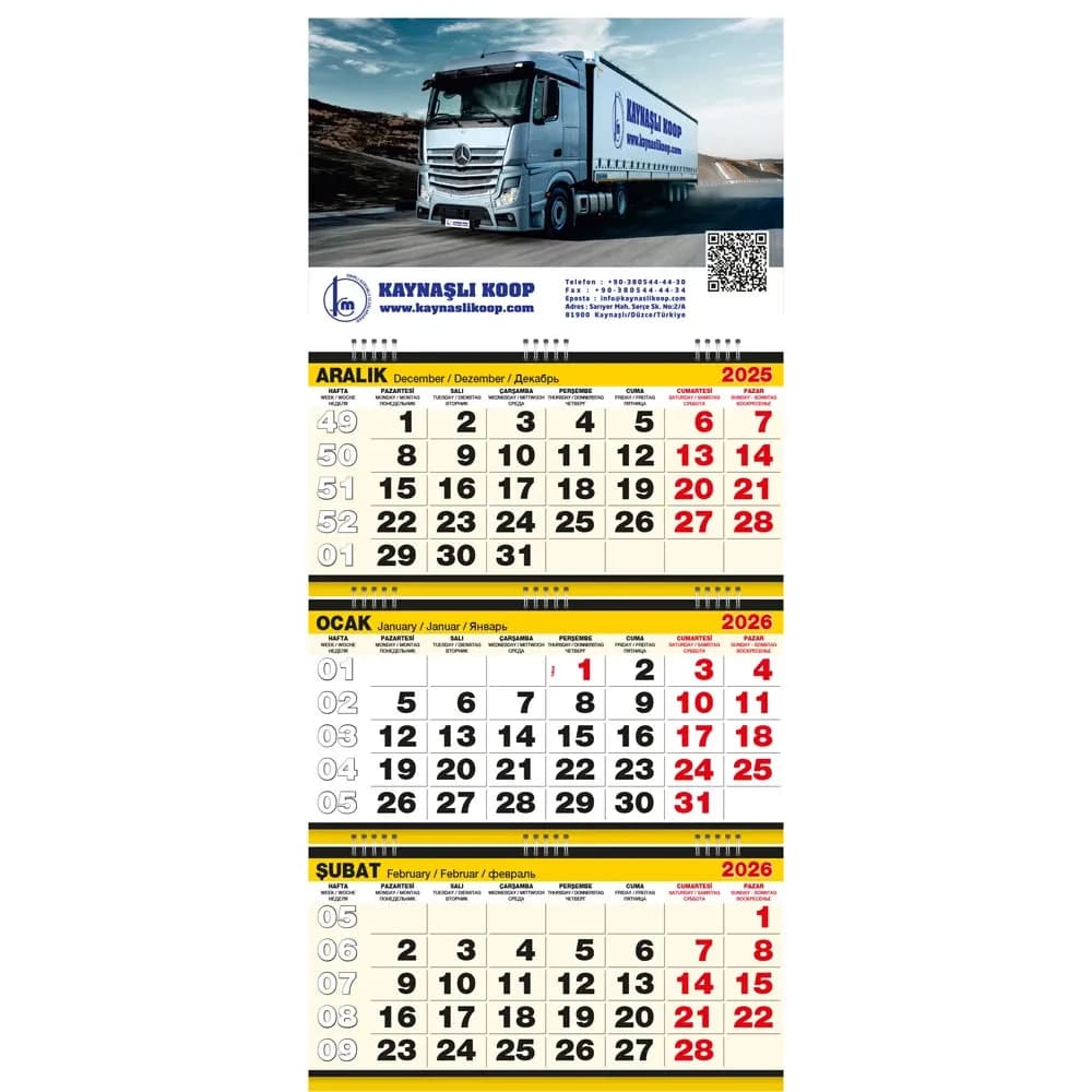 Promosyon Büyük Boy Gemici Takvim GMC-08 - Toptan Baskılı